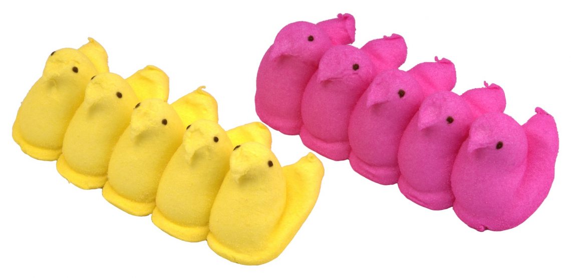 yellow and pink Peeps - history
